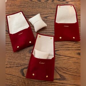 Three Cartier jewelry pouches authentic